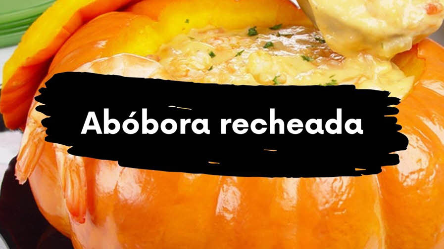 receita de Abóbora recheada com camarão