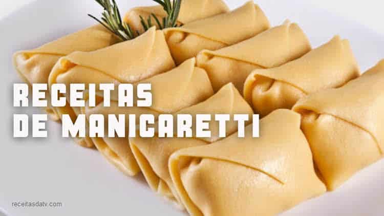 Manicaretis de escarola com queijo e cogumelos